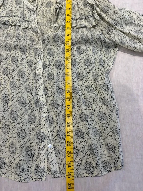 BORA ba&sh cream Paisley Ruffle Button-Up Blouse - Picture 9 of 10